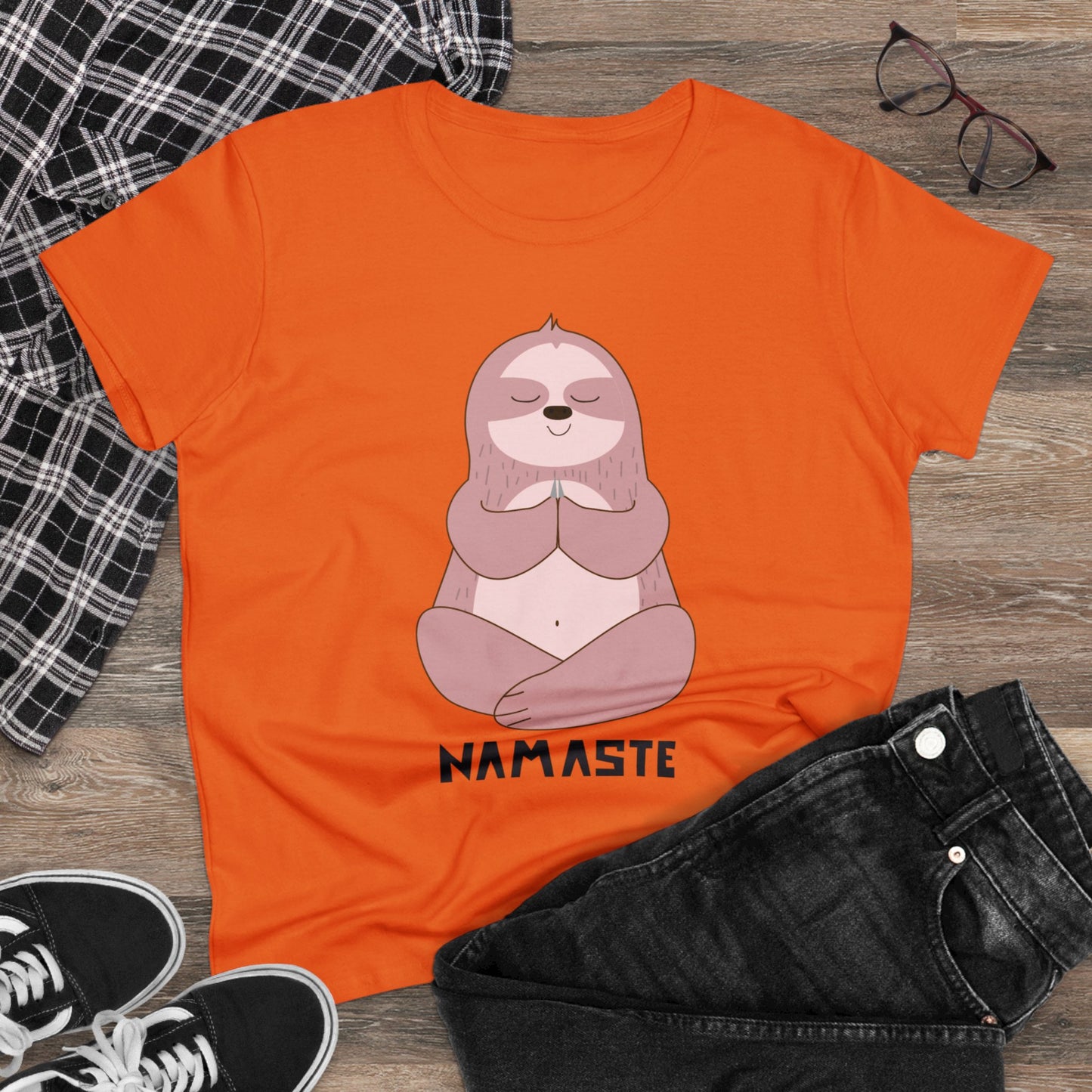 Namaste Sloth Adult Cotton Tee