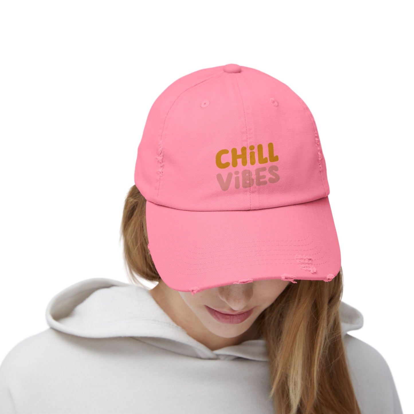 Chill Vibes Unisex Distressed Cap