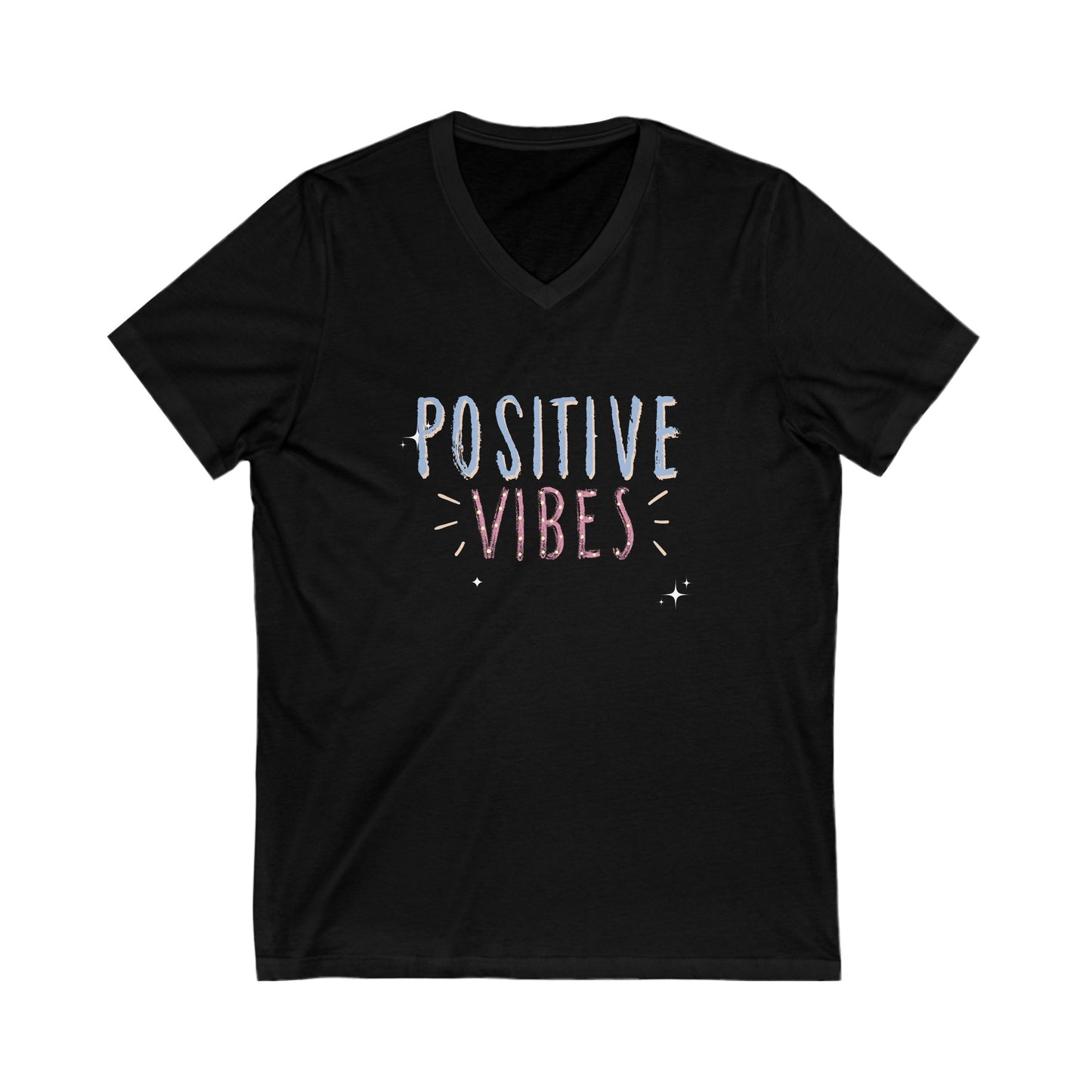 Positive Vibes Unisex Short Sleeve V-Neck Tee