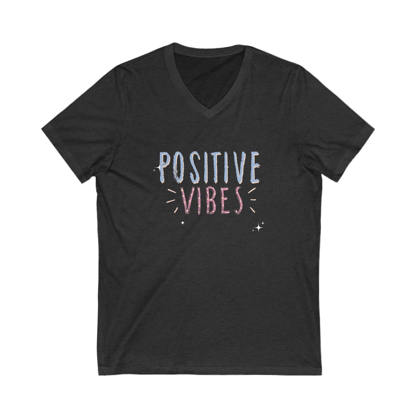 Positive Vibes Unisex Short Sleeve V-Neck Tee