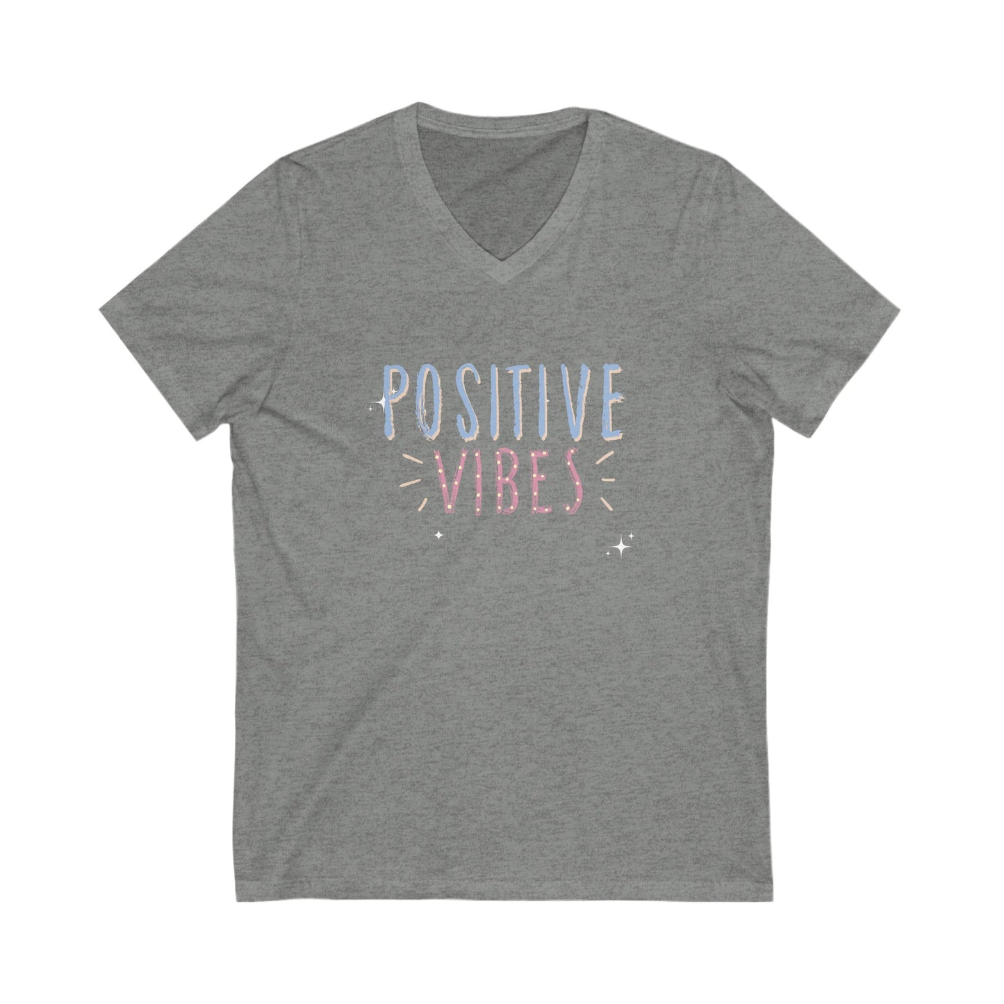 Positive Vibes Unisex Short Sleeve V-Neck Tee