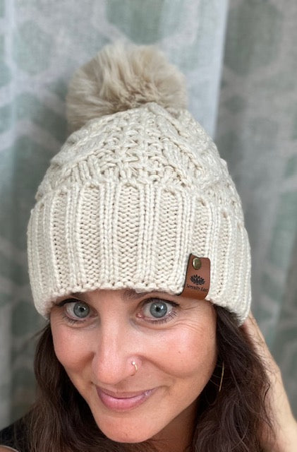 Thermal Lining Cable Knit Beanie