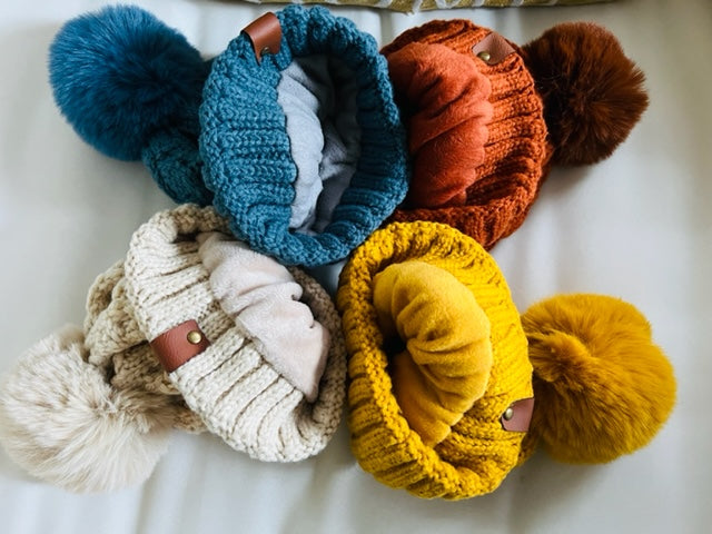 Thermal Lining Cable Knit Beanie