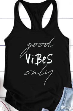 Good Vibes Only Tank Top in Black