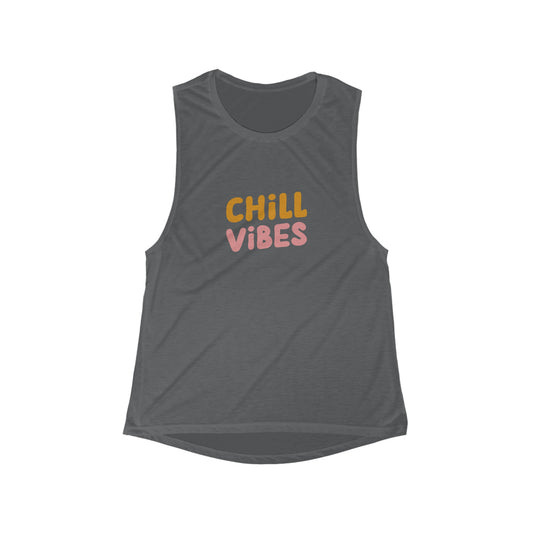 Chill Vibes Flowy Scoop Muscle Tank