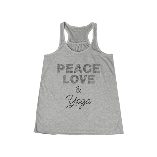 Peace Love & Yoga Flowy Racerback Tank
