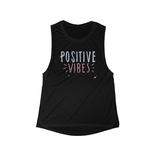 Positive Vibes Flowy Scoop Muscle Tank