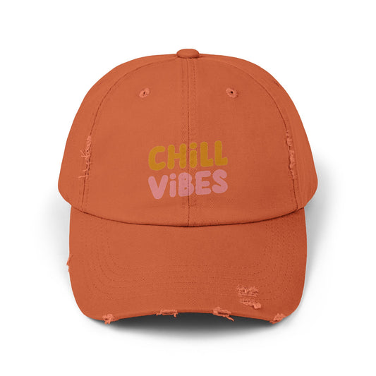 Chill Vibes Unisex Distressed Cap