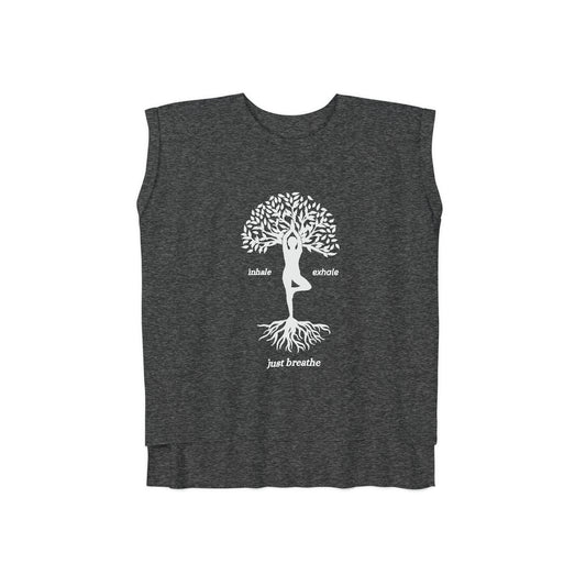 Tree of Life Flowy Rolled Cuffs Muscle Tee