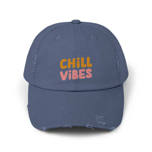 Chill Vibes Unisex Distressed Cap