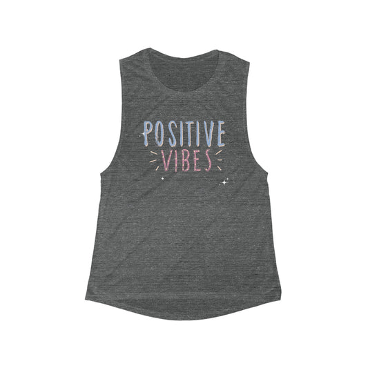 Positive Vibes Flowy Scoop Muscle Tank