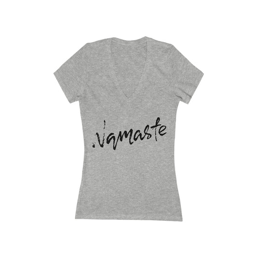 Namaste Women's Jersey Short Sleeve Deep V-Neck Tee