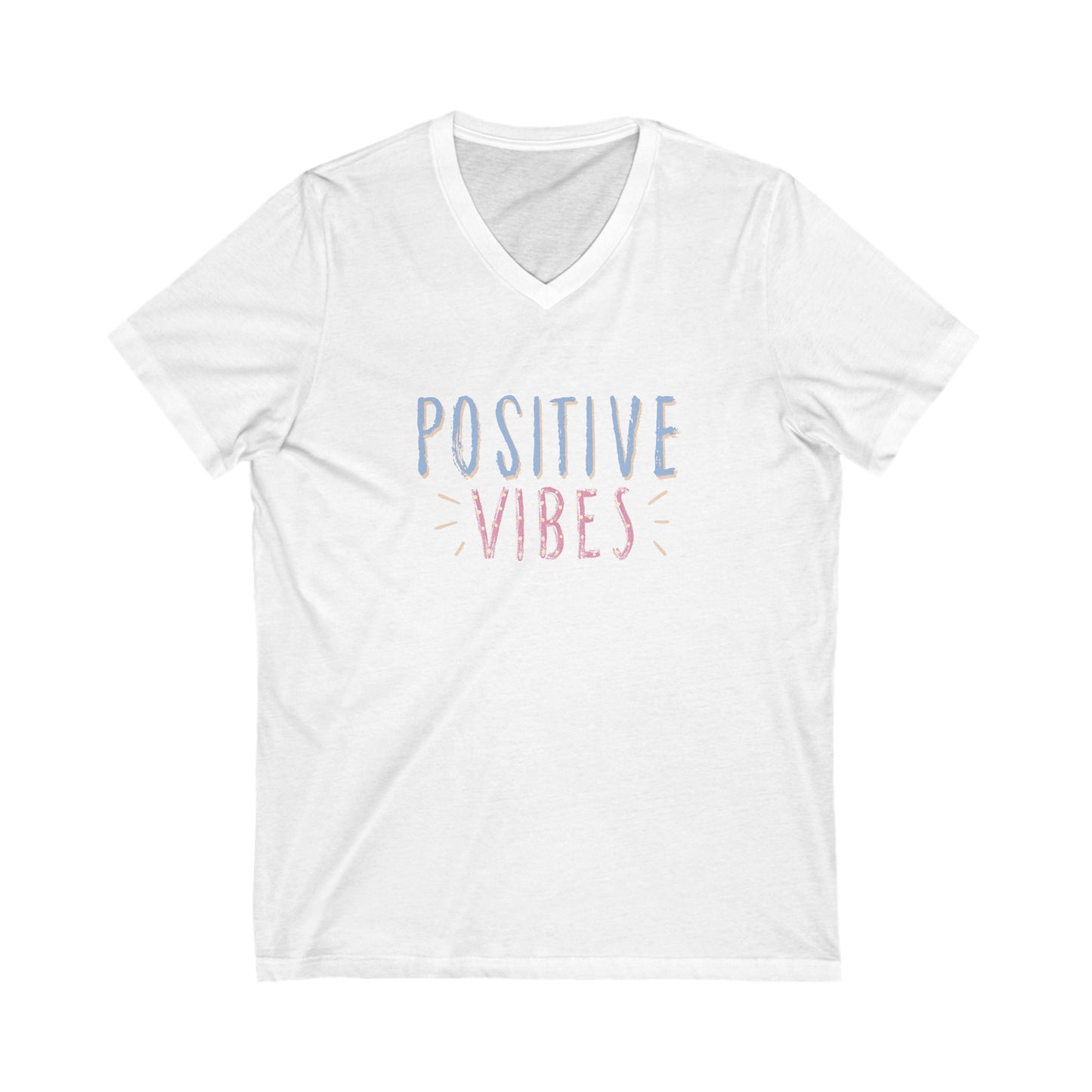 Positive Vibes Unisex Short Sleeve V-Neck Tee