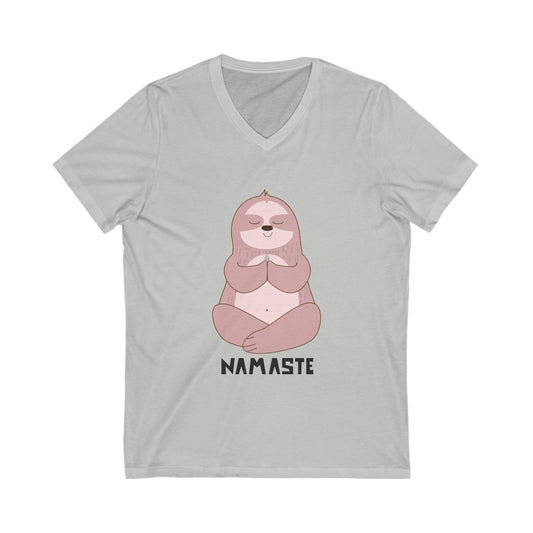 Namaste Sloth Unisex Jersey Short Sleeve V-Neck Tee Adult
