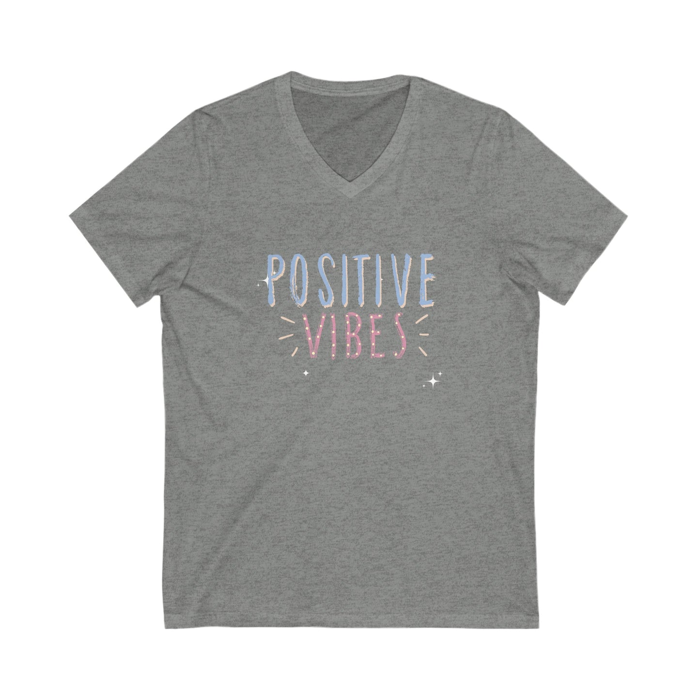 Positive Vibes Unisex Short Sleeve V-Neck Tee