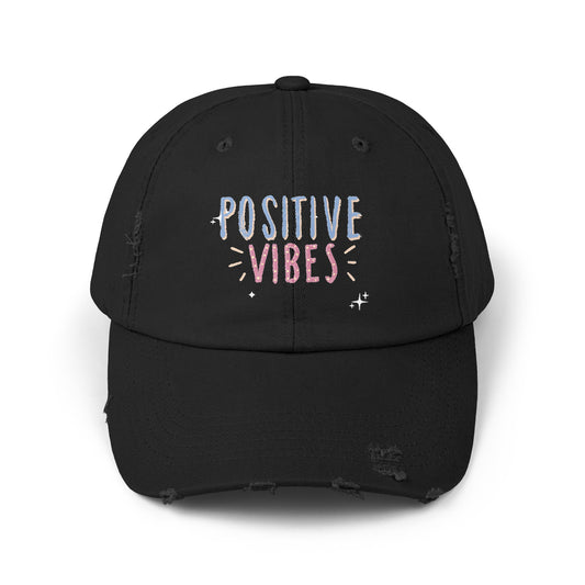Positive Vibes Distressed Cap