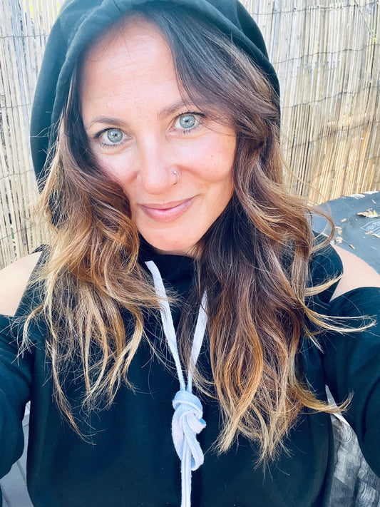 Cold shoulder black hoodie