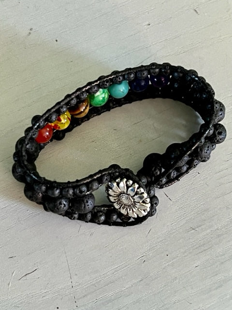 Chakra Bracelet with Sunflower