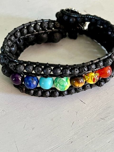 Chakra Bracelet with Sunflower