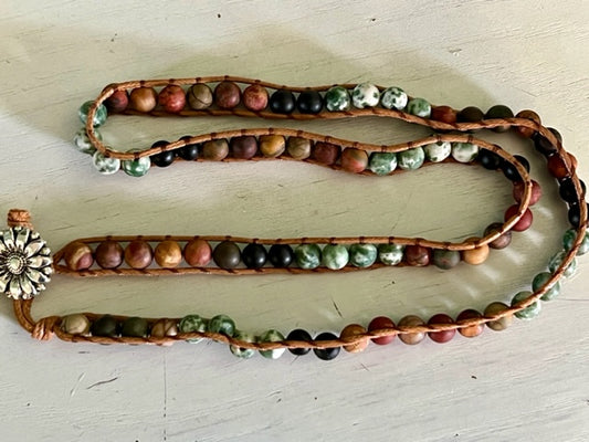 Natural stone multilayer bracelet