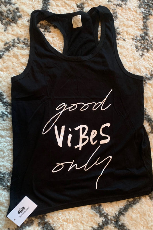 Good Vibes Only Tank Top in Black