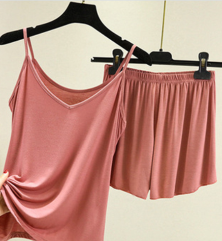 Cozy Solid Color Camisole and Shorts Two-pieces Set
