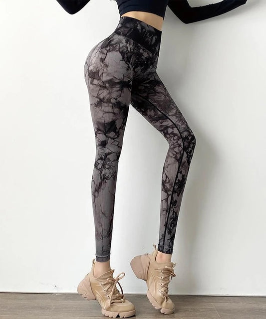 Tie dyed seamless leggings