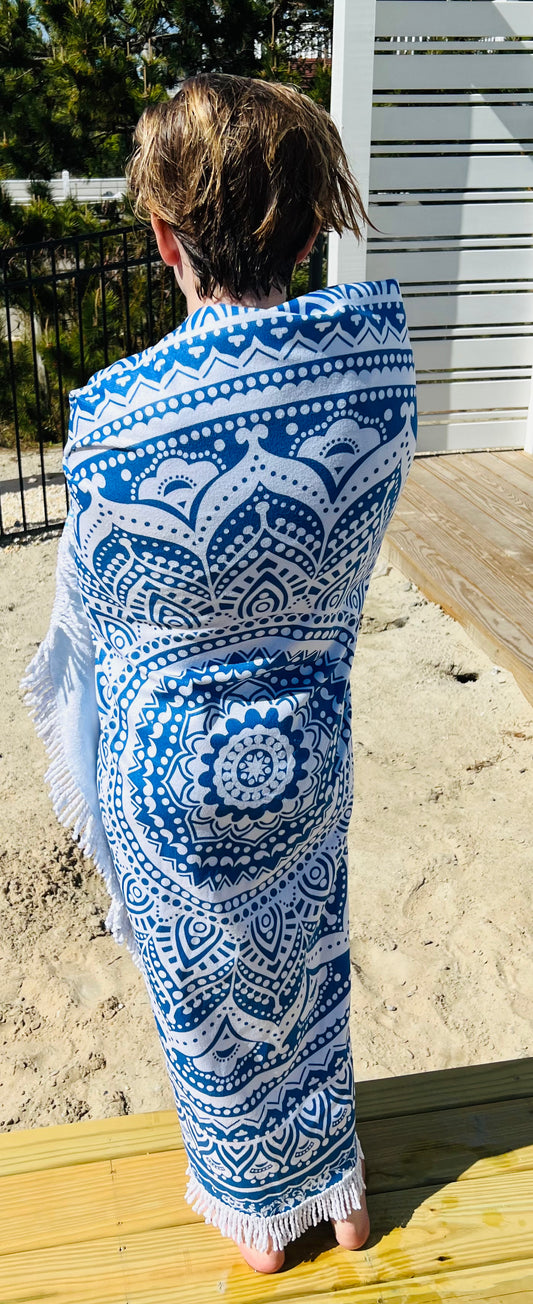 Mandala Beach Towel with Fringe