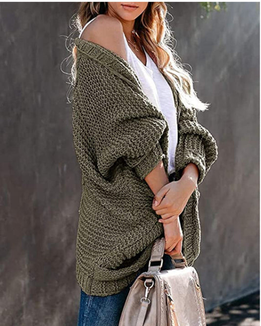 Knitwear Dolman Sleeve Cardigan